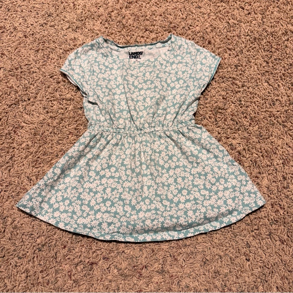 Lands' End Blue Floral Daisy fit and flaire tunic  - Kids size XS​